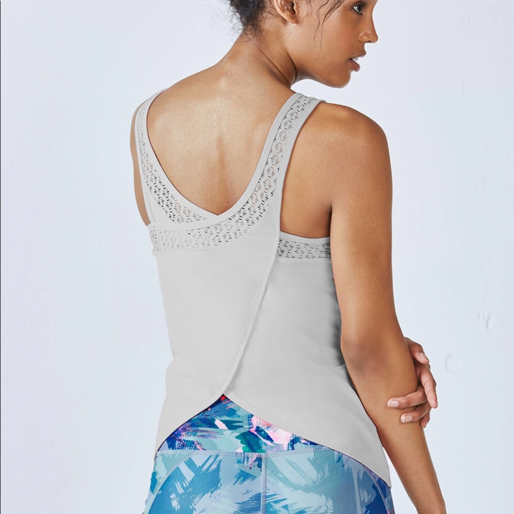 NWT Fabletics Demi tank gray/blue